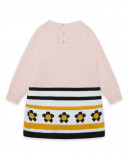 Robe en tricot fleurs fille rose bee happy Robe en tricot fleurs fille rose bee happy