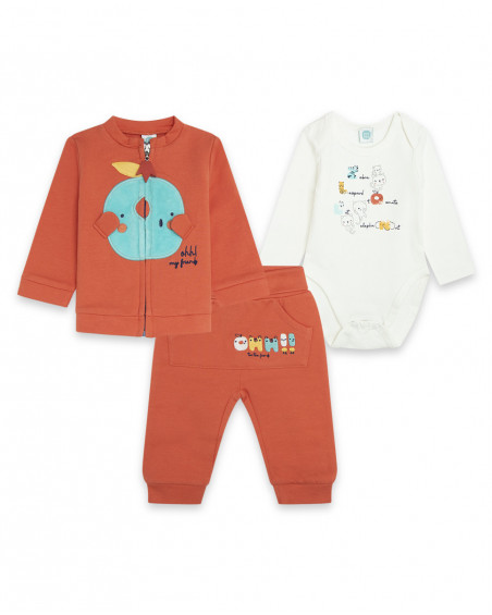 Ensemble 3 pièces molletonné e jersey long sans pieds garçon Ensemble 3 pièces molletonné e jersey long sans pieds garçon