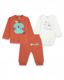 Ensemble 3 pièces molletonné e jersey long sans pieds garçon Ensemble 3 pièces molletonné e jersey long sans pieds garçon