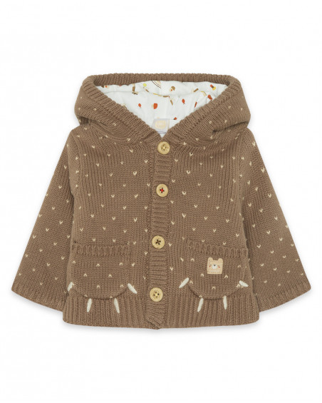Veste en tricot avec capuche garçon marron brownie bears Veste en tricot avec capuche garçon marron brownie bears