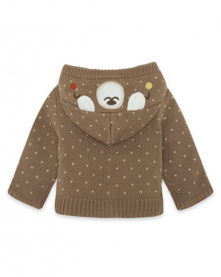 Veste en tricot avec capuche garçon marron brownie bears Veste en tricot avec capuche garçon marron brownie bears