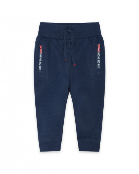 Pantalon en jersey à rayures garçon bleu glaciar Pantalon en jersey à rayures garçon bleu glaciar