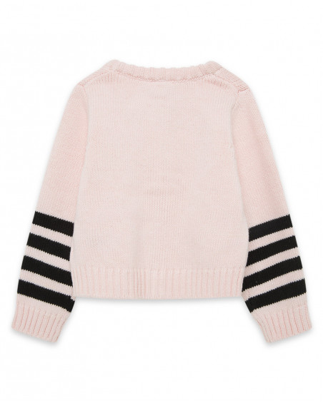 Veste en tricot boutons fille rose bee happy Veste en tricot boutons fille rose bee happy