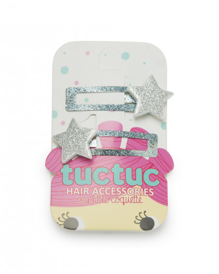 Set 2 barrettes cheveux étoiles fille gris glaciar Set 2 barrettes cheveux étoiles fille gris glaciar