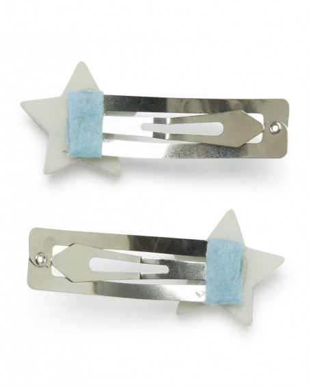 Set 2 barrettes cheveux étoiles fille gris glaciar Set 2 barrettes cheveux étoiles fille gris glaciar