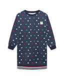 Robe en coton molletonné coeurs fille bleue breakfast time Robe en coton molletonné coeurs fille bleue breakfast time