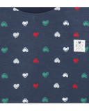 Robe en coton molletonné coeurs fille bleue breakfast time Robe en coton molletonné coeurs fille bleue breakfast time