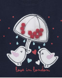 Tee-shirt en jersey imprimée fille bleu hello london Tee-shirt en jersey imprimée fille bleu hello london