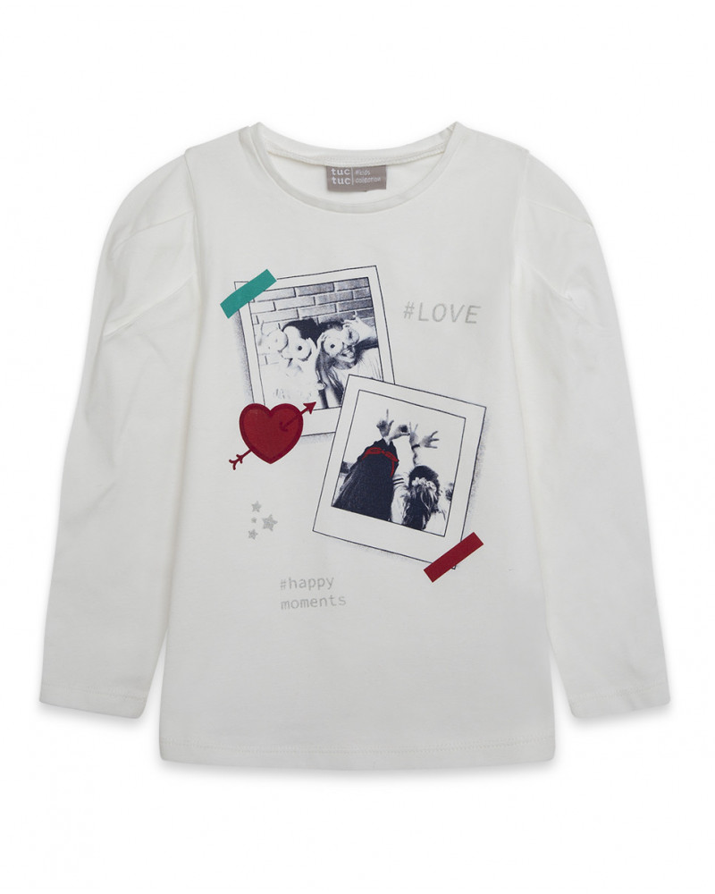 Tee-shirt en jersey imprimée garçon blanc breakfast time