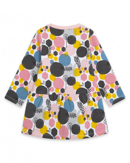 Robe en coton molletonné imprimé fille rose bee happy Robe en coton molletonné imprimé fille rose bee happy