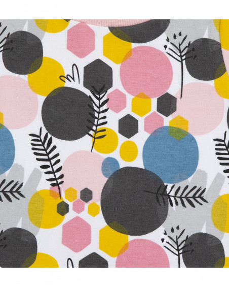 Robe en coton molletonné imprimé fille rose bee happy Robe en coton molletonné imprimé fille rose bee happy