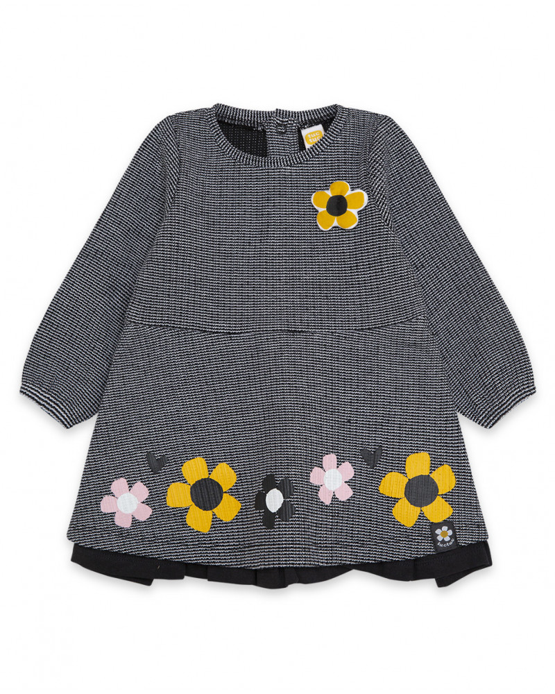 Robe en jersey fleurs fille grise bee happy