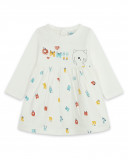 Robe en jersey imprimé fille blanche alphabet Robe en jersey imprimé fille blanche alphabet