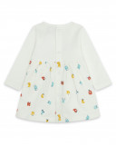 Robe en jersey imprimé fille blanche alphabet Robe en jersey imprimé fille blanche alphabet