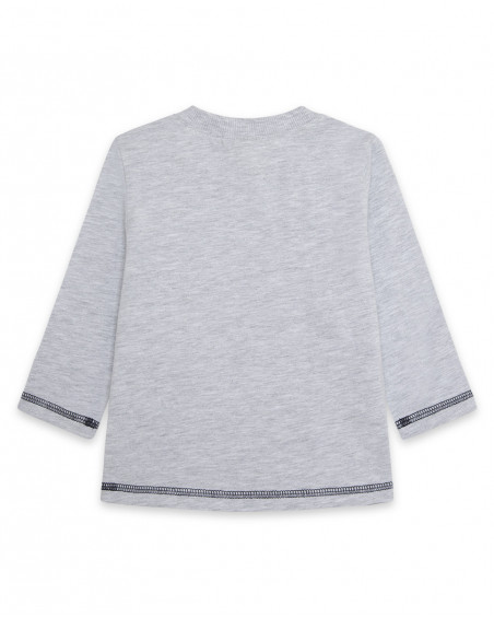 Tee-shirt en jersey manche longue garçon gris bee happy Tee-shirt en jersey manche longue garçon gris bee happy