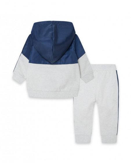 Sweat et pantalon en peluche jogging garçon bleu glaciar Sweat et pantalon en peluche jogging garçon bleu glaciar