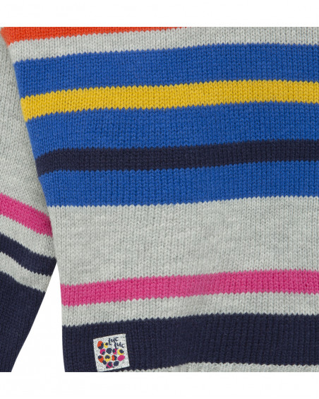 Pull-over en tricot à rayures fille gris best friends 4ever Pull-over en tricot à rayures fille gris best friends 4ever