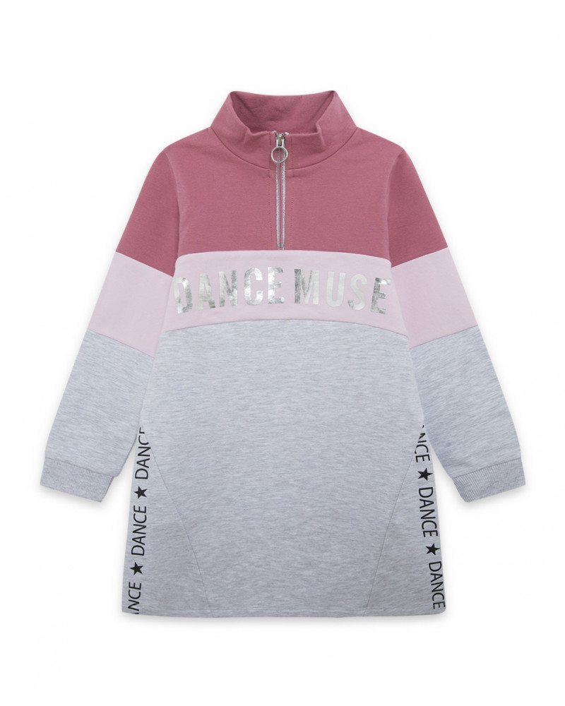 Robe en coton molletonné message garçon rose hits of 90