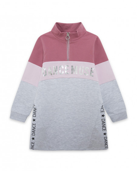 Robe en coton molletonné message garçon rose hits of 90 Robe en coton molletonné message garçon rose hits of 90