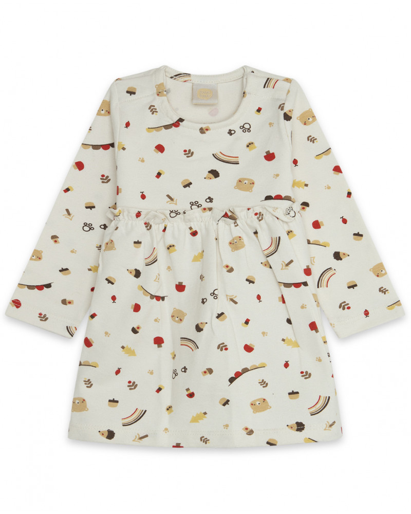 Robe en jersey imprimé fille beige brownie bears