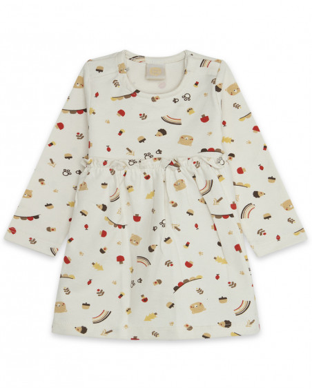 Robe en jersey imprimé fille beige brownie bears Robe en jersey imprimé fille beige brownie bears