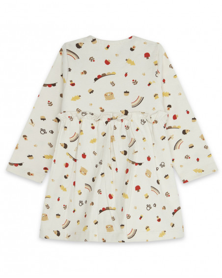 Robe en jersey imprimé fille beige brownie bears Robe en jersey imprimé fille beige brownie bears