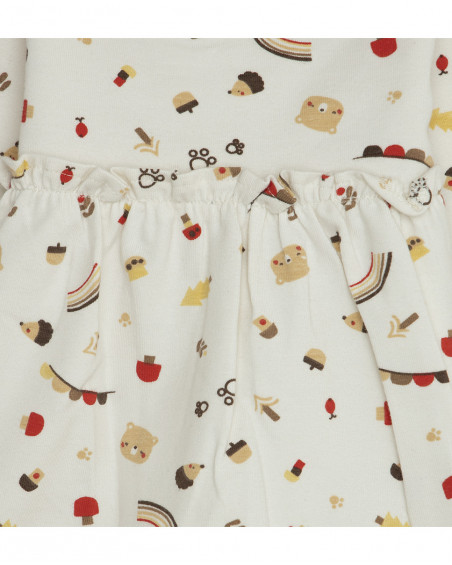 Robe en jersey imprimé fille beige brownie bears Robe en jersey imprimé fille beige brownie bears