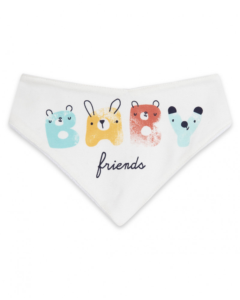 Bandana en jersey garçon blanche alphabet