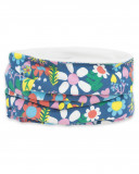 Bandana en jersey fleurs fille bleu color hikers Bandana en jersey fleurs fille bleu color hikers