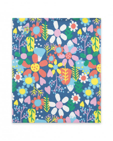Bandana en jersey fleurs fille bleu color hikers Bandana en jersey fleurs fille bleu color hikers