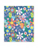 Bandana en jersey fleurs fille bleu color hikers Bandana en jersey fleurs fille bleu color hikers