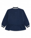 Veste en coton molletonné avec fermeture éclair fille bleu Veste en coton molletonné avec fermeture éclair fille bleu
