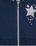 Veste en coton molletonné avec fermeture éclair fille bleu Veste en coton molletonné avec fermeture éclair fille bleu
