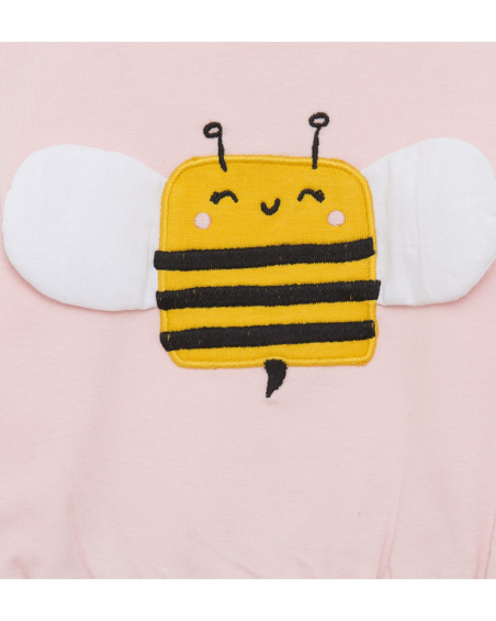 Robe en jersey imprimé fille rose bee happy Robe en jersey imprimé fille rose bee happy