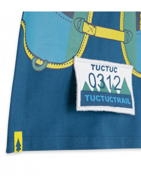 Tee-shirt en jersey imprimée garçon bleu color hikers