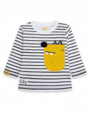 Tee-shirt en jersey à rayures garçon blanc bee happy Tee-shirt en jersey à rayures garçon blanc bee happy
