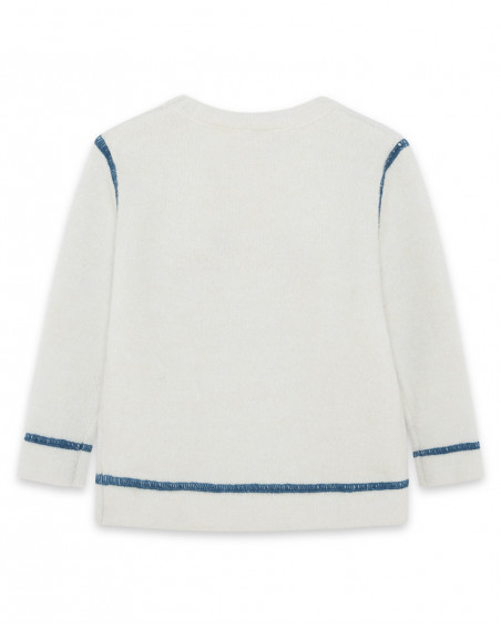 Pull-over en tricot ourson polaire garçon blanc glaciar Pull-over en tricot ourson polaire garçon blanc glaciar
