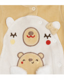 Grenouillère en velours avec pieds garçon beige brownie bears Grenouillère en velours avec pieds garçon beige brownie bears