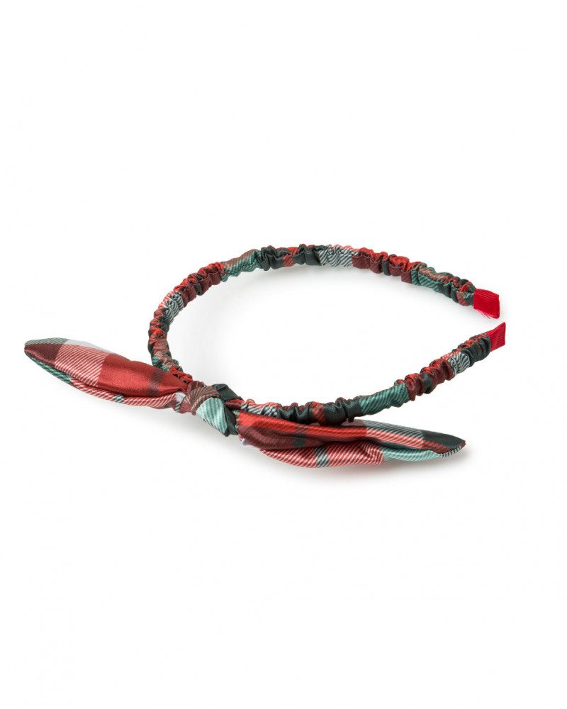 Serre-tête à carreaux fille rouge highlands