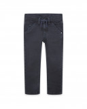 Pantalon en sergé lacets garçon marine basicos baby Pantalon en sergé lacets garçon marine basicos baby