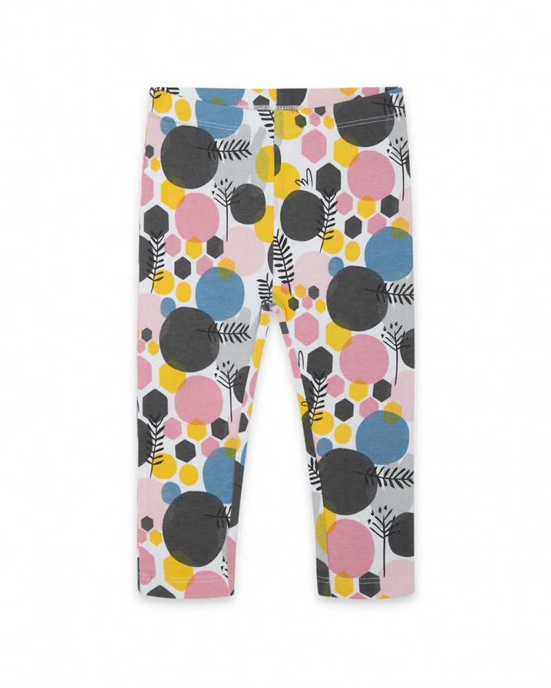 Leggings en jersey imprimé fille roses bee happy