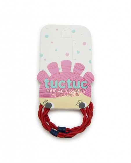 Set élastique cheveux fille rouge breakfast time Set élastique cheveux fille rouge breakfast time