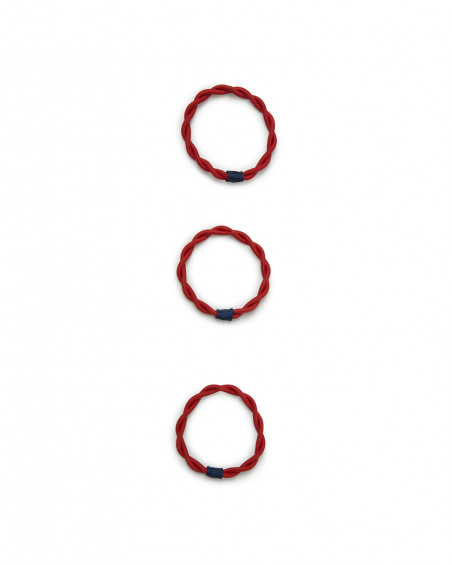Set élastique cheveux fille rouge breakfast time Set élastique cheveux fille rouge breakfast time