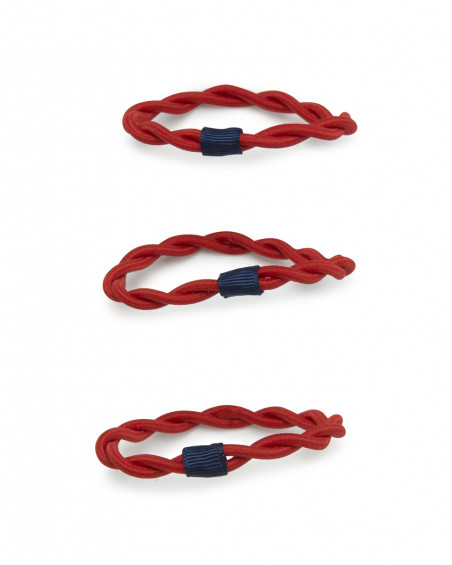 Set élastique cheveux fille rouge breakfast time Set élastique cheveux fille rouge breakfast time