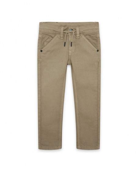Pantalon en sergé lacets garçon gris basicos baby Pantalon en sergé lacets garçon gris basicos baby