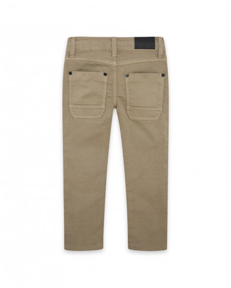 Pantalon en sergé lacets garçon gris basicos baby Pantalon en sergé lacets garçon gris basicos baby