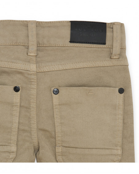 Pantalon en sergé lacets garçon gris basicos baby Pantalon en sergé lacets garçon gris basicos baby
