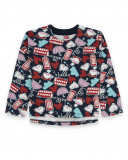Sweat-shirt en peluche imprimée fille bleu hello london Sweat-shirt en peluche imprimée fille bleu hello london