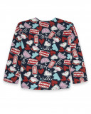 Sweat-shirt en peluche imprimée fille bleu hello london Sweat-shirt en peluche imprimée fille bleu hello london