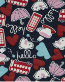 Sweat-shirt en peluche imprimée fille bleu hello london Sweat-shirt en peluche imprimée fille bleu hello london